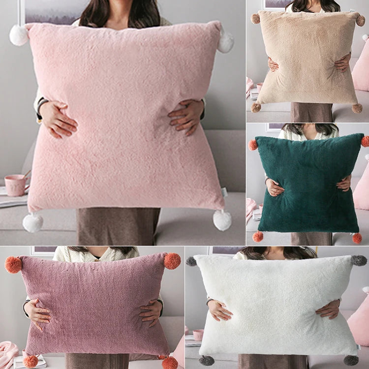 Christmas Velvet Pillowcover Tassel Cushion Cover 60*60 cm for Home Decoration