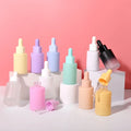 LZ Pack Stock 100pcs Macaron Frosted 30ML Essential Oil Bottle Empty Custom Private Label Oil Dropper Bottles With Custom Box