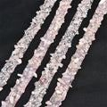 Factory Customized Hot Fix Pink Gravel Rhinestone Strip Trim Ribbon DIY Clothing Belt Shoes Bags Accessories 1cm width