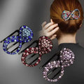 Rhinestone French Hair Clips for Women Thick Hair No Slip Curved Claw Clips Strong Hold Flat Hair Clip