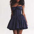 Retro Fashion Lace Dress Women's Ball Camisole Dress Waist up Open Back Skirt