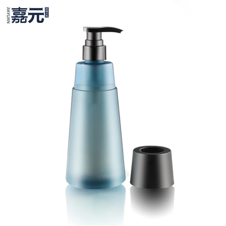 500ml Custom Oval Matte Blue Conditioner Bottle Packaging