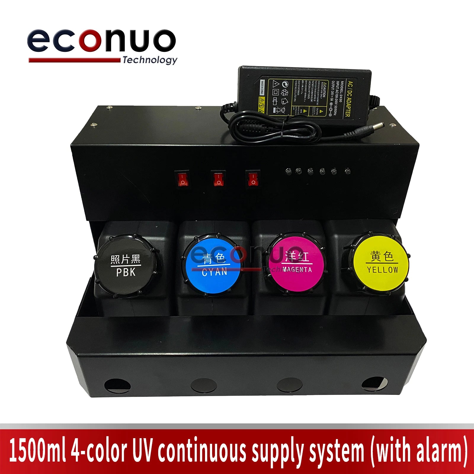 1500ml Bulk Ink tank 4-color UV Continuous Supply System(with Alarm)