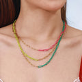 2025 Summer New Arrival Stainless Colorful Chain Necklace 18K Gold Basic Necklace Paperclip Necklace