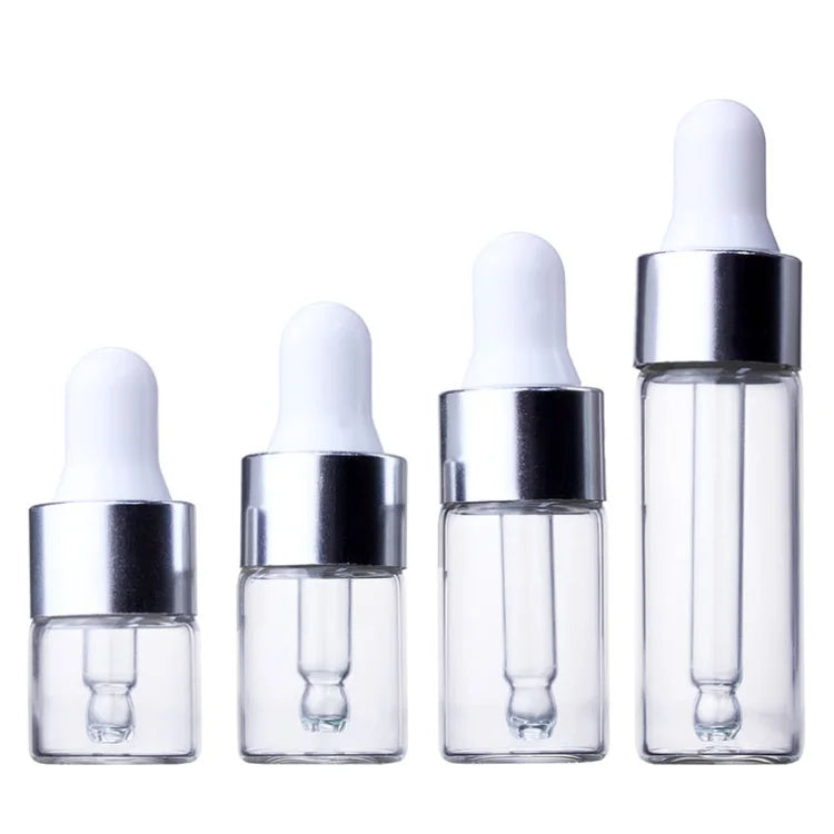 Wholesale Cosmetic Packaging 1ml 2ml 3ml 5ml Small Sample Hair Oil Glass Dropper Essential Oil Bottle