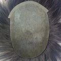 ML All Hand Made Ultra Thin Skin PU Breathable Holes 100% Chinese Hair Remy Virgin Straight 24mm Texture 6 Inches Toupee Topper