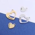 BASQUESUN Hot Selling Mirror Stainless Steel Heart DIY Laser Engraving Mother Dad Customizable Pendant Accessories