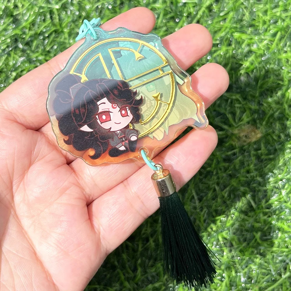 Double Gold Foil Hot Stamp Acrylic Charm Custom Anime Plastic Transparent Acrylic Keychain