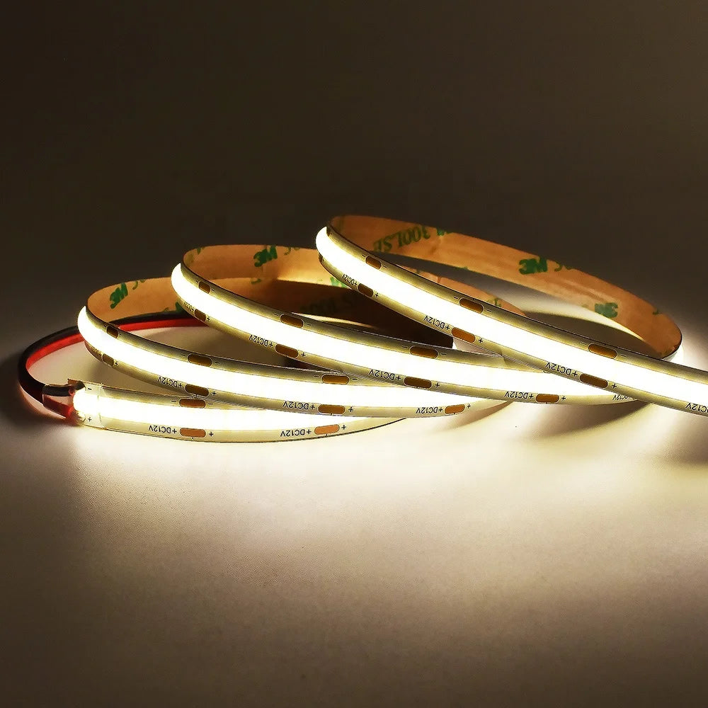 Flexible COB LED Strip Roll Design No Solder Joints 2700K-6000K 12V 24V DC 8mm White LED Strip Light Cob Led Strip