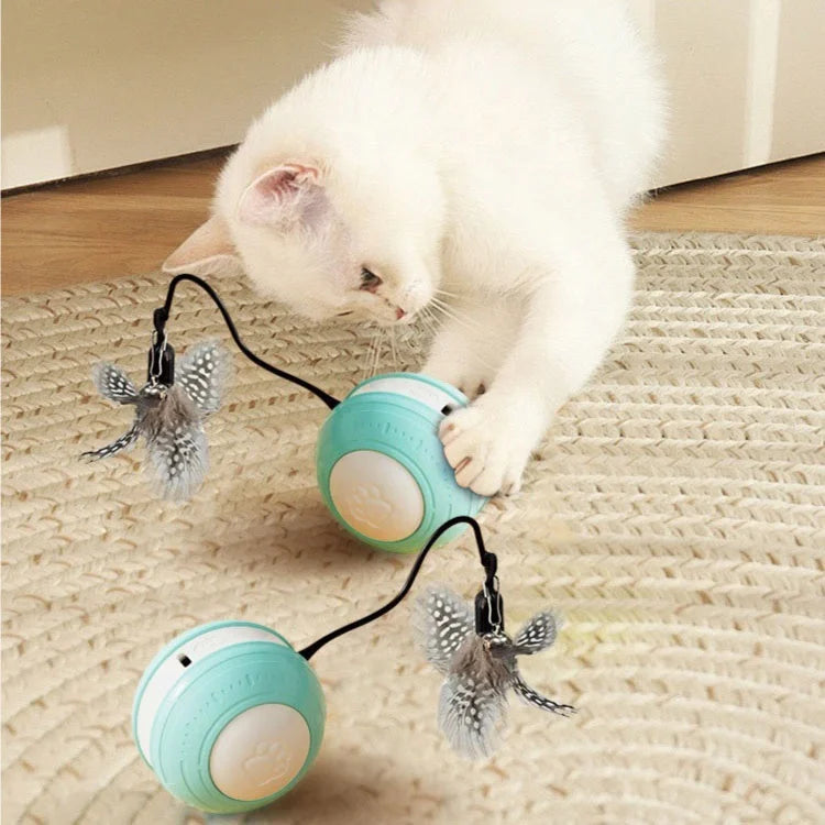 New Little Cat Smart Electric Bouncing Toy Lovely Automatic Charging Boredom Buster Teasing Ball Vibrating Interactive Toy