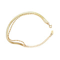 Exquisite Blade Chain Combination Double Bracelet Stainless Steel Plated with 18K Real Gold