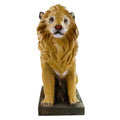 Lion Resin Statue Lifelike Design & Textured Base Hand-painted Home Decorative Indoor Ornament Holiday Gift