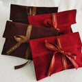 BSCI Wholesale Custom Suede Jewelry Makeup Envelope Flap Pouch Velvet Jewelry Gift Bag With Ribbon Watch Pouch