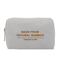 Natural Eco Friendly Bamboo Fiber Makeup Toiletry Wash Bag Bamboo Fabric Organizer Pouch Unique Cosmetic Bag With Custom Logo