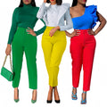 Women Summer Fashion Pencil Pants High Waist Zipper Solid Trousers Office Lady Slim Suit Pants