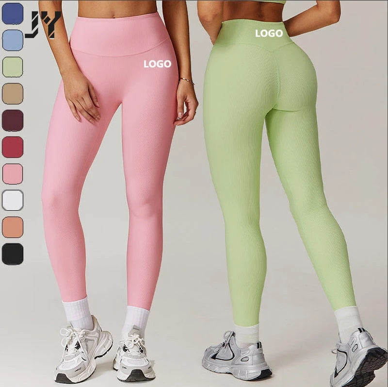 JoyyoungHigh Waist Fitness Women Activewear Butt Lifting Workout Push up Sports Fitness Gym Yoga Leggings for Women