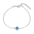 925 Sterling Silver Moon Stone Bracelet Women Opal Cubic Zirconia Halo Adjustable Bracelets