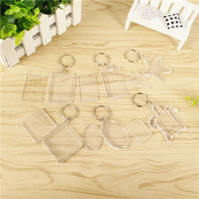 Acrylic Photo Insert Keychain Picture Frame Acrylic Keychain Blank Custom Personalised Snap-in Photo Key Chains for DIY Craft