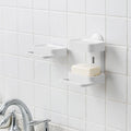 Plastic Soap Box  Household Multifunctional  Bubble Box Bathroom Shelving Sucker Double Soap Holder