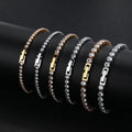 Hip Hop Style Stainless Steel Jewelry Water Proof Jewelry Gold Plated Bracelet Full Zircon Tennis Bracelet