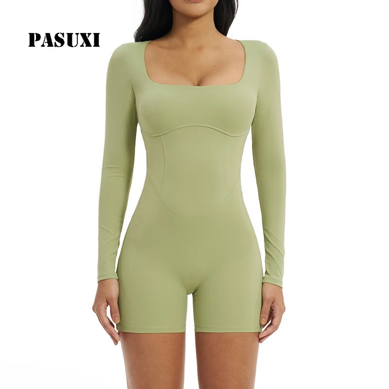 PASUXI Wholesale Womens Nude Yoga Bodysuit One Piece Fitness Sportswear Backless Seamless Gym Workout Running Training Bodysuit