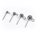 Stainless Steel Jewelry Component DIY Hang Charms Different Diameter 3-6mm Bead Shinny Ball Earring Pin With Hook