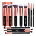 2026 Best Seller BS-MALL 14pcs Makeup Brush Set Private Label Custom Logo Rose Gold Synthetic Makeup Brushes