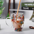 350ML New Design Handmade High Borosilicate Creative Dry Flower Double Wall Glass Mug Cup