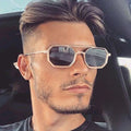 UNOC 2022 New Men's Steampunk Sunglasses Double Bridge Transparent Silver Red Blue Polygonal European American Trendy Metal