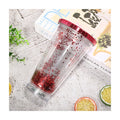 16 Oz Plastic Tumblers Cups Double Walled Clear Reusable Eco-Friendly Cup with Straw and Lid for Business Gifts