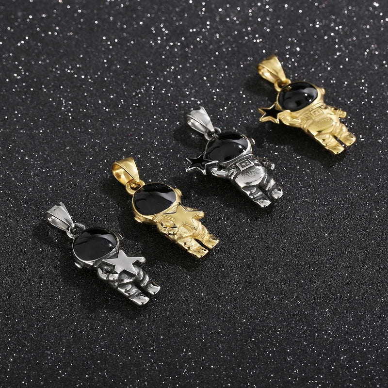 KALEN Hip Hop Casting Process Stainless Steel Jewelry Starry Astronaut Pendant for Necklace