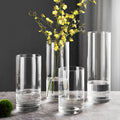 Wholesale Custom Sizes Hand Blown Wedding Home Decoration Clear Cylinder Flower Glass Vase