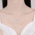 Leaf Pearl Pendant Chains Necklace Jewelry Chunky 925 Sterling Silver Silver Chain Necklace for Women Girls
