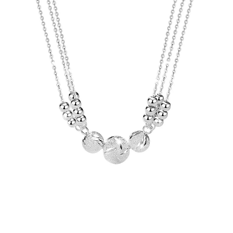 Fashion 999 Sterling Silver Necklace Bell Bracelet Girlfriends Hand Jewelry Valentine's Day Gift for Her