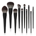 Dias Vegan Fiber Silicone Painting 10pcs Eco Friendly New Soft Vegan Designer Premium Black Luxury Professional Makeup Brush Set