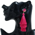 Fashion Birthday Valentine Gift Layered Long Drop Stud Earrings Colorful Statement Tassel Dangle Earrings to My Daughter
