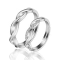 Anillo De Acero Inoxidable Platinum Plated Sparkling Hollow Design Couple Ring Men and Women Lover Ring for Valentine's Gift