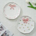 Creative Ins Style Bow Painted Home Ceramic Salad Plate Dinner Plate