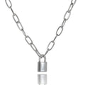 Customizable Stainless Steel Necklace for Men and Women Gold Plated Key Lock Locket Pendant for Gift