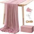 Custom Modern Woven Solid Durable Polyester Chiffon Table Runners for Wedding and Christmas