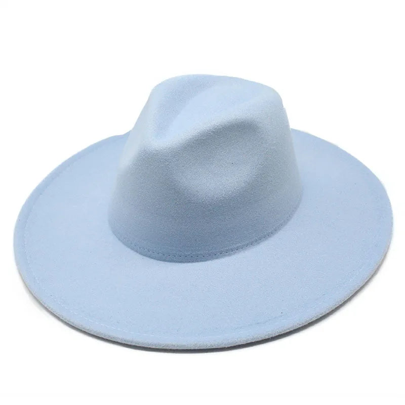 Unisex Classic Multi-Color Felt Fedora Panama Adjustable Wide Brim Hat Ribbon Decoration Custom Logo Wholesale Adults Casual