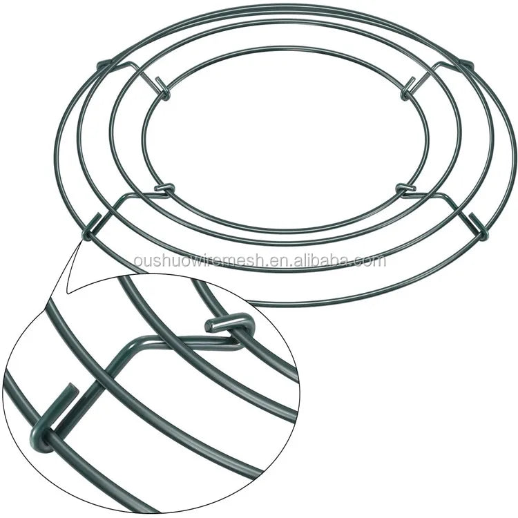 8 Inch Iron Wire Garland Floral Craft Wreath Frame for Christmas Valentine's Day & New Year Indoor/Outdoor Hanging Decoration