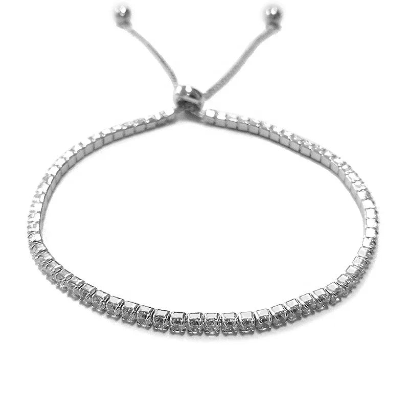 Silver Bracelet Jewelry Gift Wristbands Adjustable Mama Rhodium Plated Tennis Sterling Silver Bracelets for Women