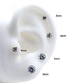 Ear Piercing Jewelry 925 Sterling Silver Needle Screw Small Ear Bone Nails Studs Earrings
