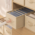 Portable Large Foldable PP Board Fabric Wardrobe Drawer Organiser Trousers Sweater Organizer Storage Box with Handle for Bag Use