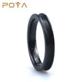 Poya 4mm Diy Smooth Slim Single Channel Inlay Black Ceramic Ring Blanks