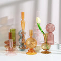 Luxury Nordic Glass Candle Container Jars Holder Vase Flower Table Living Room Wedding Decoration Candles Holders