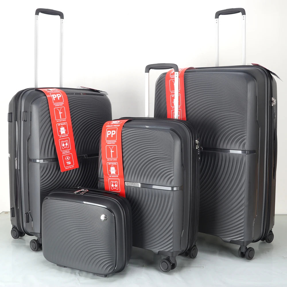 PP Material Double Zipper Factory Direct Price Anti-theft Polypropylene Luggage Set