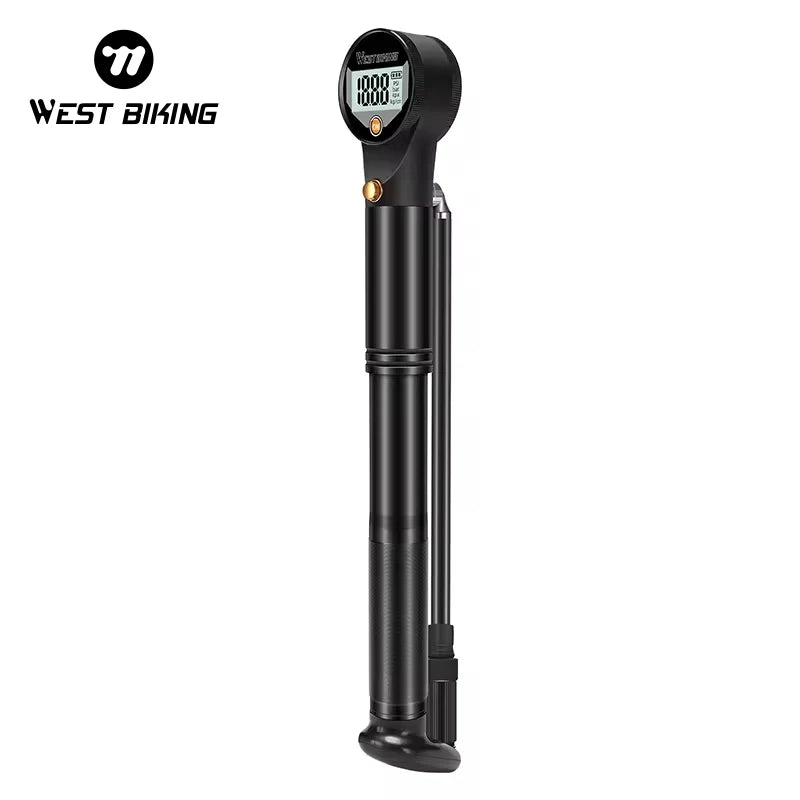 WEST BIKING Portable Alloy Bicycle Pump Mini 320PSI High Pressure Ultralight Presta Schrader Valve Pump Fast Inflation