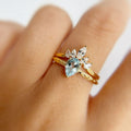 Ins Hot Queen Water Drop Crown Shaped Zircon Finger Ring Copper Plated Gold Hand Jewelry Creative Designer  Women Diamonds Ring